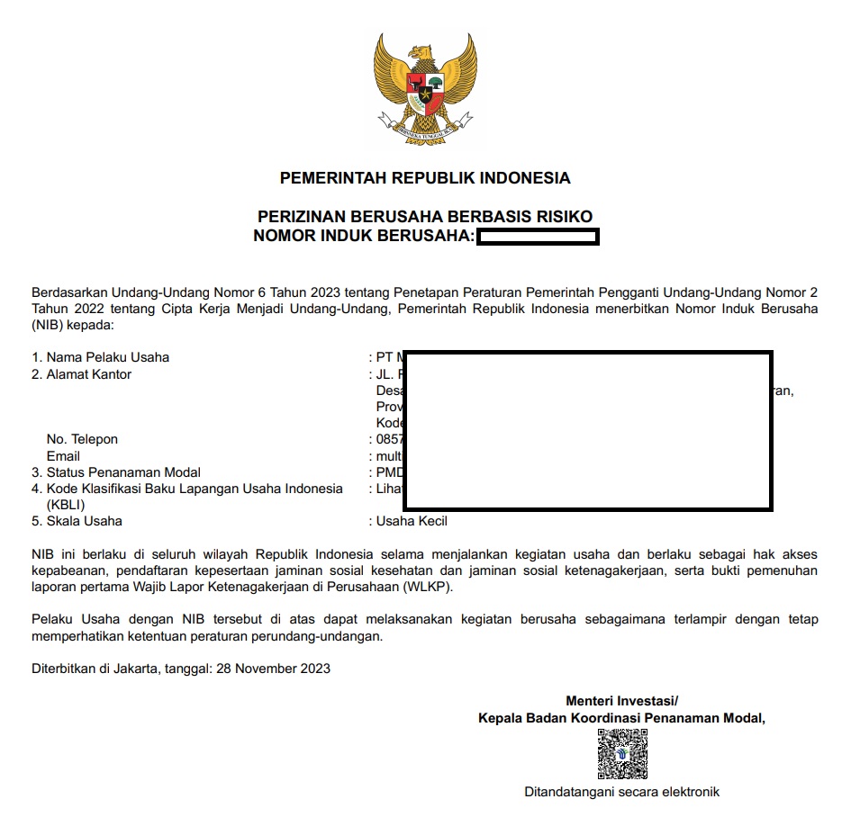 Jasa Pengurusan NIB